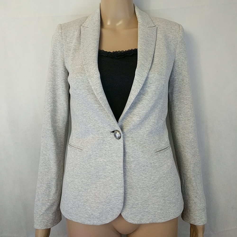 Zara Basic Heathered Grey Jacket Xs - image 1